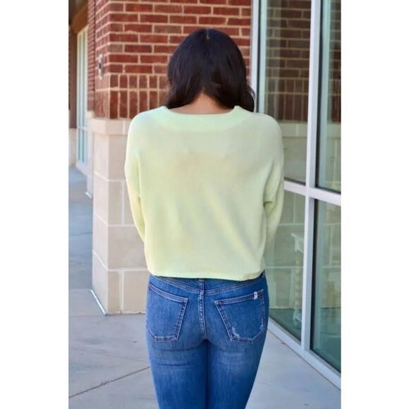 LUSH Seafoam Green Fleece Cardigan Size Medium - Picture 4 of 4